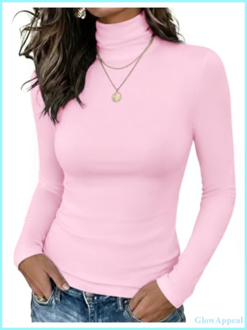 Fleece Lined Long Sleeve Mock Neck Thermal Top Slim Fit Pullover